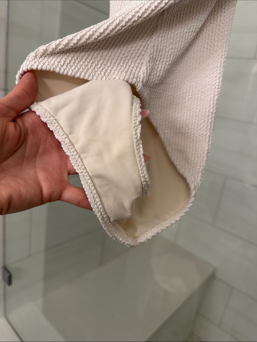 H&M Textured Cream One-Piece Swimsuit - Picture 2 of 8